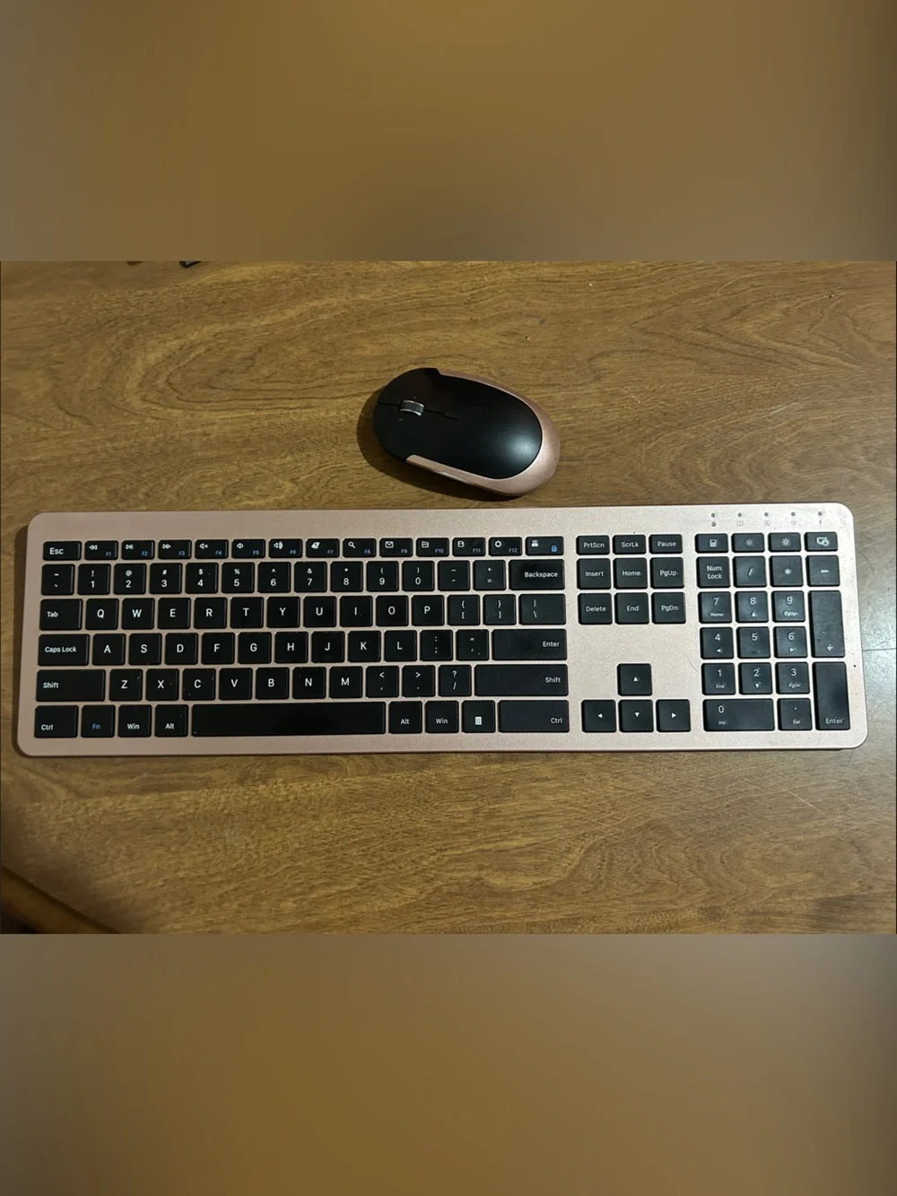 Wireless Rose Gold Keyboard and Mouse Combo - Sleek Home Office Set